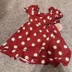 Emma & Elsa Burgundy Floral Dress